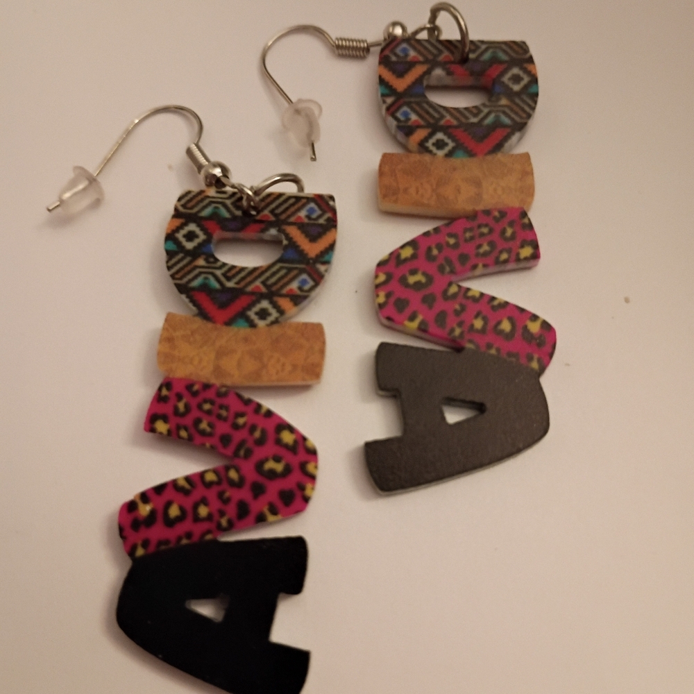 Colorful Geometric Pattern Earrings